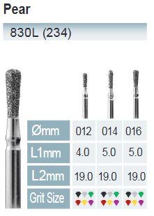 BROCAS DE DIAMANTE FG ISO 830L-314-544-012 PRETO X5PCS.