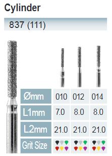 BROCAS DE DIAMANTE FG ISO 837-314-514-010 VERMELHO X5PCS.