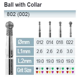 [802-022 XF] BROCAS DE DIAMANTE FG ISO 802-314-504-022 AMARELO X5PCS.
