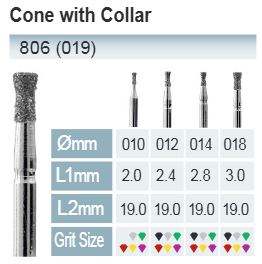 [806-014 F] BROCAS DE DIAMANTE FG ISO 806-314-514-014 VERMELHO X5PCS.