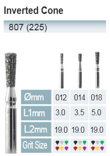 [807-018 M] FRESAS DIAMANTE FG ISO 807-314-524-018 AZUL/TRANSP. X5UDS.