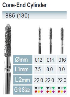 [885-014 SF] FRESAS DIAMANTE FG ISO 885-314-524-014 AMARILLO X5