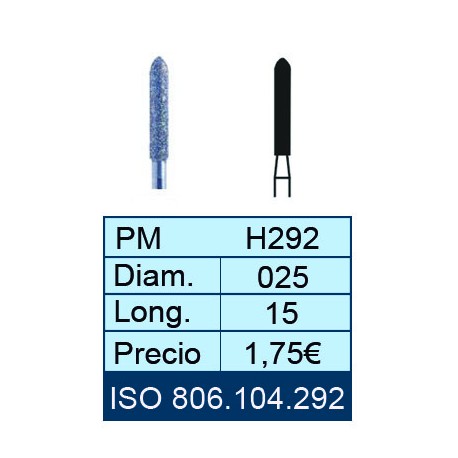 [292-025-15] HP DIAMOND BURRS ISO 806.104.001.292.012 X5UD