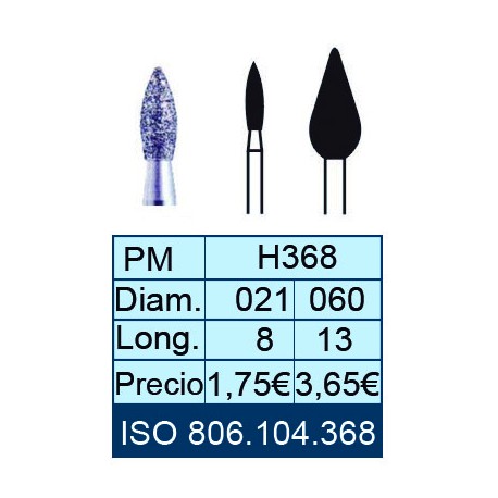 [368-021-8] HP DIAMOND BURRS ISO 806.104.001.368.021 X5UD