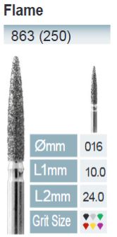 [863-016 SC] BROCA DE DIAMANTE FG ISO 863-314-544-016 PRETA X5UDS.
