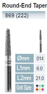 [869-014 M] FRESAS DIAMANTE FG ISO 869-314-524-014 AZUL/TRANSP X5UDS