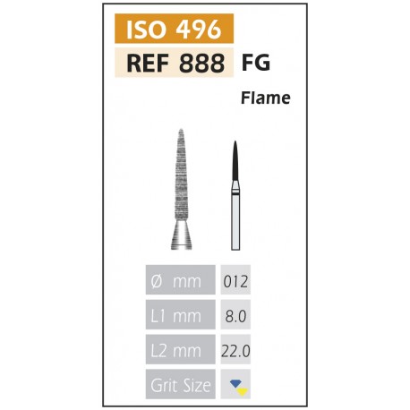 [888-012 M] FRESAS DIAMANTE FG ISO 888-314-524-012 AZUL/TRANSP X5 