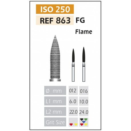 [863-012 SF] FRESAS DIAMANTE FG ISO 863-314-504-012 AMARILLO X5UDS