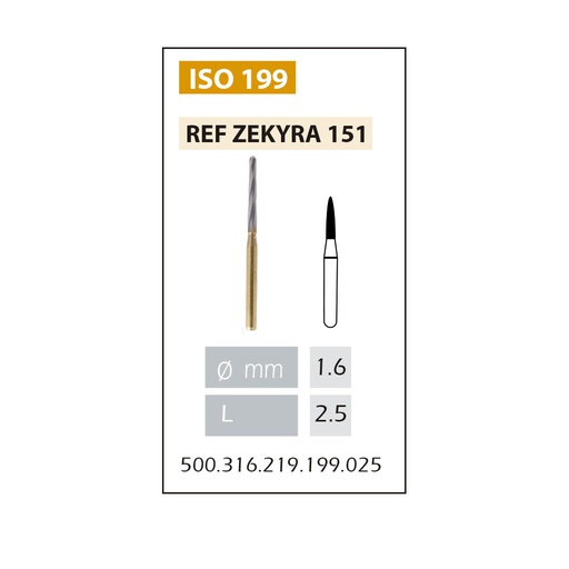 [ZEKRYA151] FRESA TUNGSTENO ISO.500.316.199.295.025